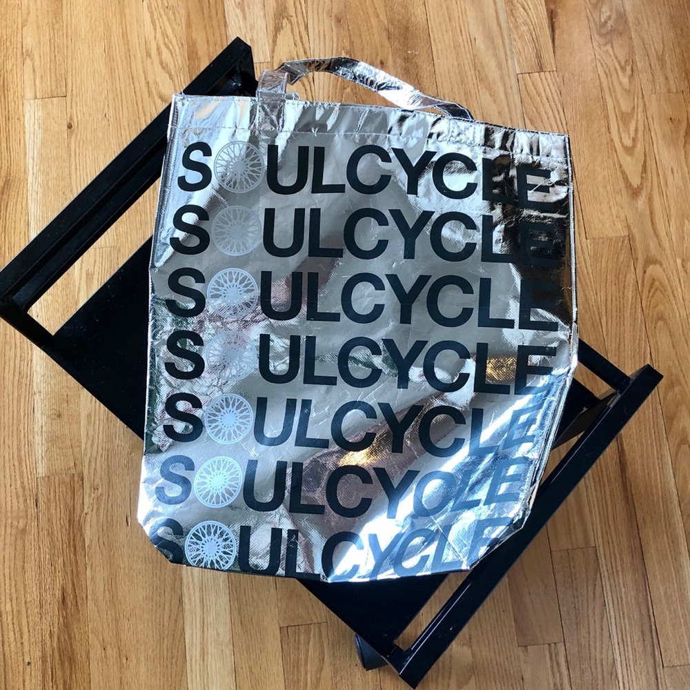 Free SoulCycle signature silver tote bag! NWOT